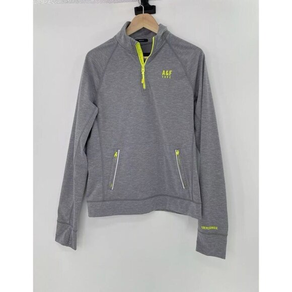 Abercrombie & Fitch Men’s Muscle Track Jacket Activewear Grey Pullover Sz M - Picture 1 of 10